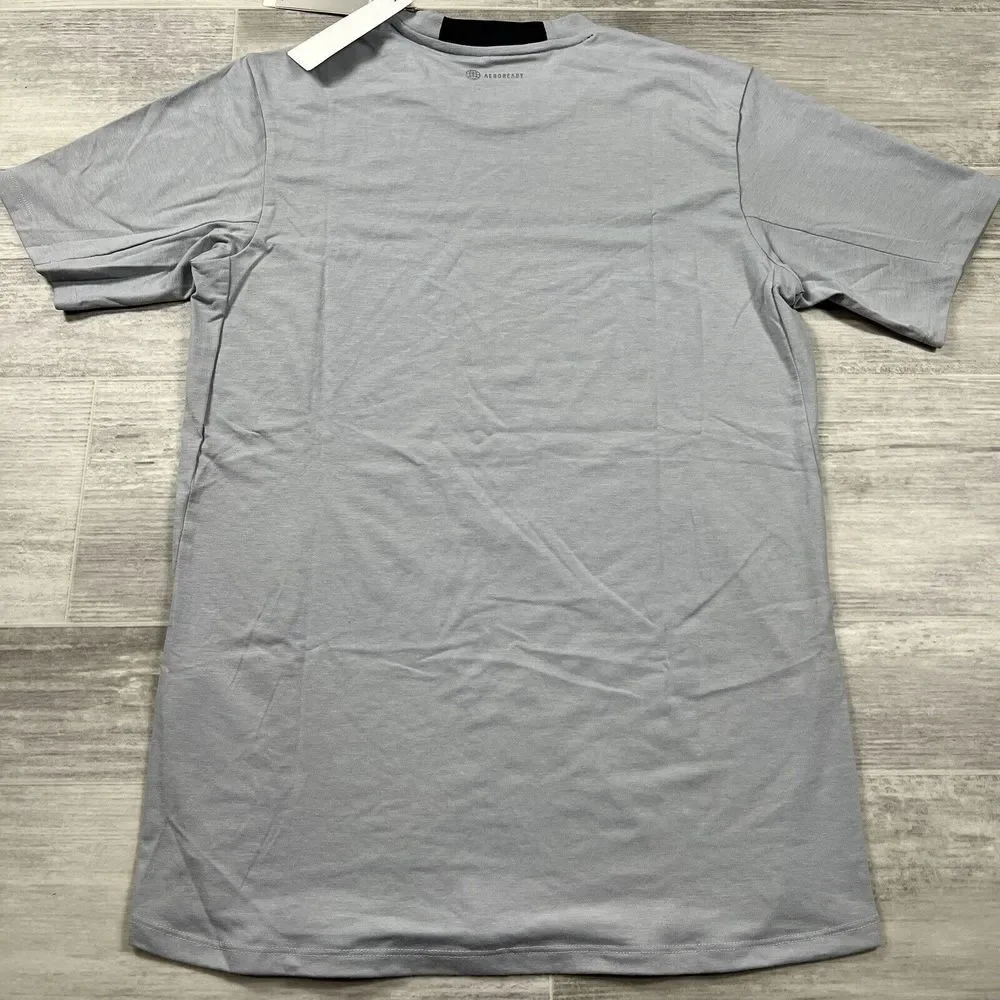 Adidas Men's Size Small Solid Color Designed For Training Tee HB9202 Gray/Silver